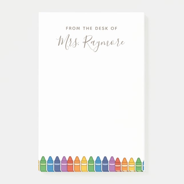 Teacher Thank You Note – Rainbow Crayon Custom Car (Front)