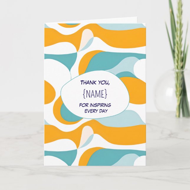 Teacher Thank You –  Personalised Card (Front)