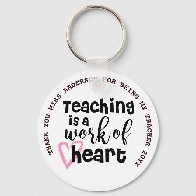 TEACHER THANK YOU Personalised Gifts Under $4 Key Ring (Front)