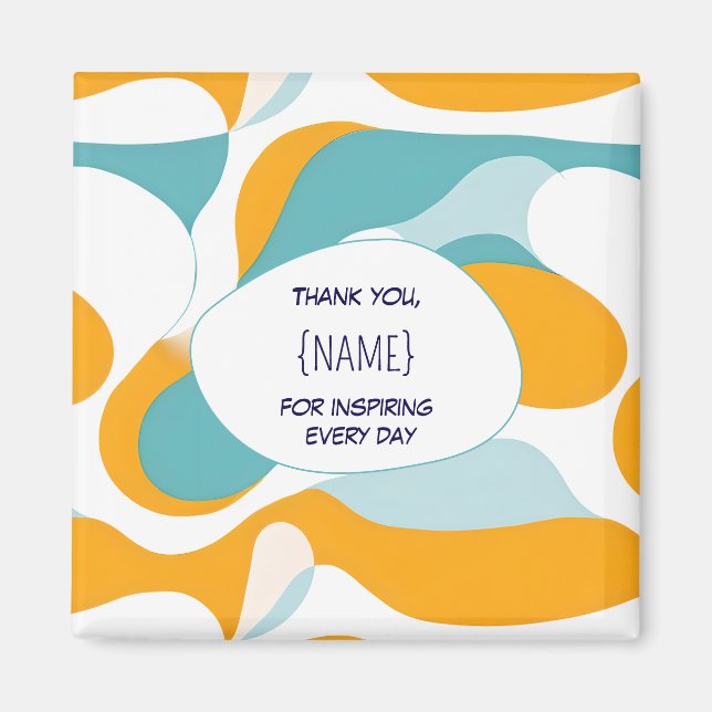 Teacher Thank You –  Personalised Magnet (Front)
