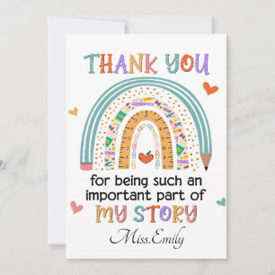 Teacher Thank You Quote Thank You Card