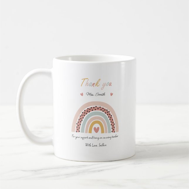 Teacher thank you Rainbow Mug (Left)