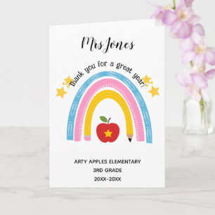 teacher thank you retirement word art apple card