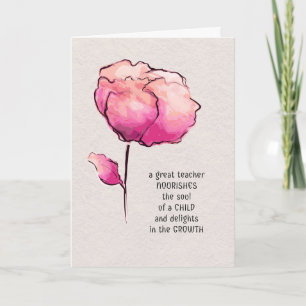 Teacher Thank You Watercolor Flower