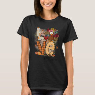 Teacher Thanksgiving Love ESL Teacher Cute Turkey T-Shirt