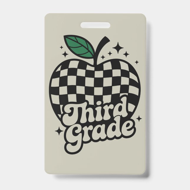 Teacher Third Grade 3rd Back to School ID Badge (Front)