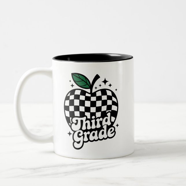 Teacher Third Grade 3rd Back to School Two-Tone Coffee Mug (Left)