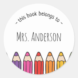 Teacher This Book Belongs To Classic Round Sticker