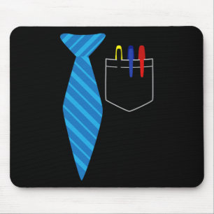 Teacher Tie And Pocket Protector Costume School Gi Mouse Pad