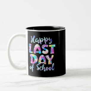 Teacher Tie Dye Hello Summer Happy Last Day Of Sch Two-Tone Coffee Mug
