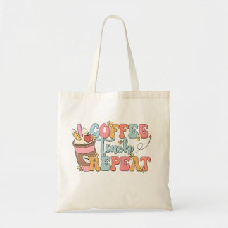Teacher Tote Bag, Teach Coffee Repeat Trendy Tote  Bag