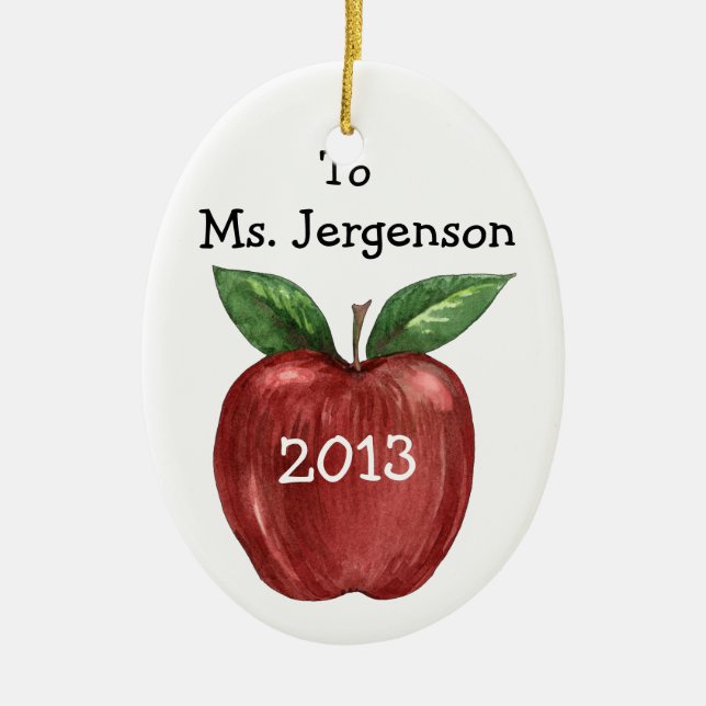 Teacher Treats Ceramic Ornament (Front)