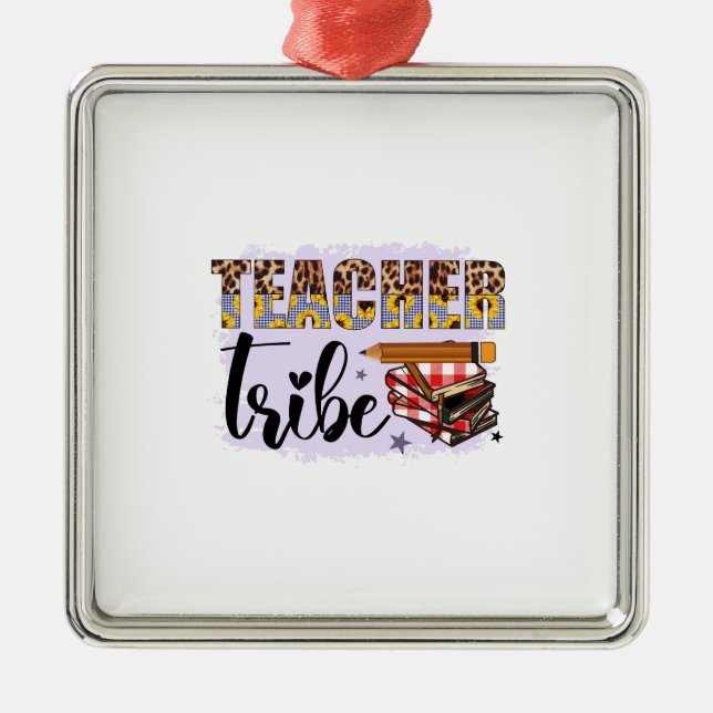 Teacher Tribe Metal Ornament (Front)