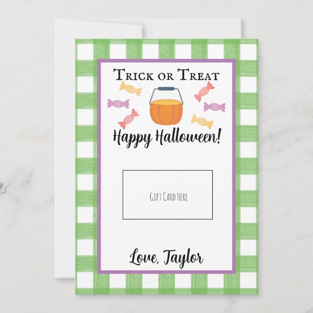 Teacher Trick or Treat Halloween Gift Card Holder (Front)