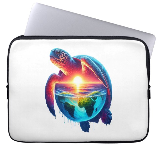 Teacher Turtle Strength Laptop Sleeve (Front)