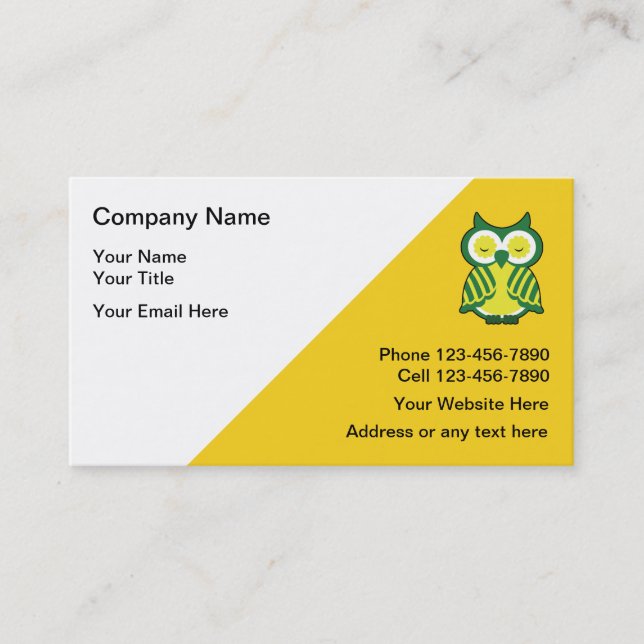 Teacher Tutor Business Cards (Front)