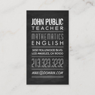 Teacher Tutor Chalkboard Business Card