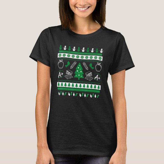 Teacher Ugly Christmas Sweater Instructor Elementa (Front)