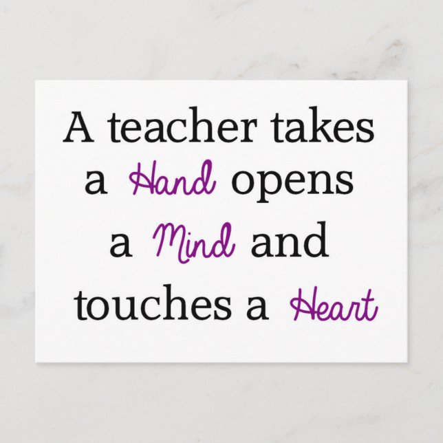 Teacher Unique Quote Gift Postcard (Front)