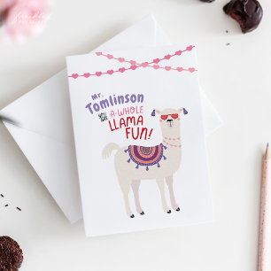 Teacher Valentine Card from Student Cute Animals