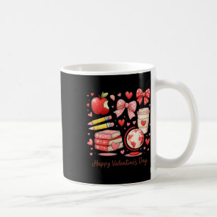 Teacher Valentine Cute School Supplies Apple Penci Coffee Mug