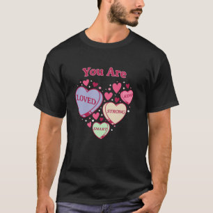 Teacher Valentine Day Retro Heart Candy Cute Self T-Shirt
