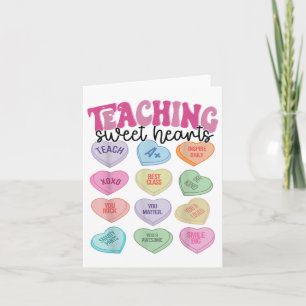 Teacher Valentine Day Retro Teaching Sweethearts C Card