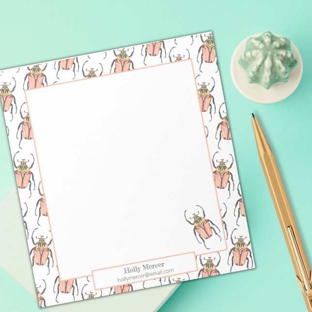 Teacher Valentine Personalised Beetles Love Bug Notepad (Creator Uploaded)