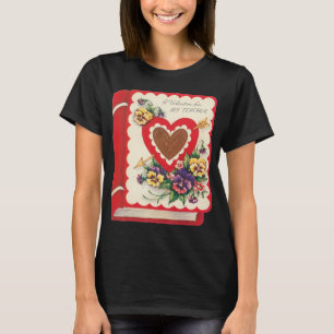 Teacher Valentine, Vintage Book Hearts and Flowers T-Shirt