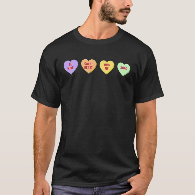 Teacher Valentines Day  Conversation Hearts School T-Shirt (Front)