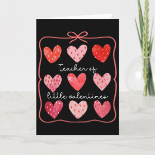 Teacher Valentine's Day Coquette Strawberry Hearts Card