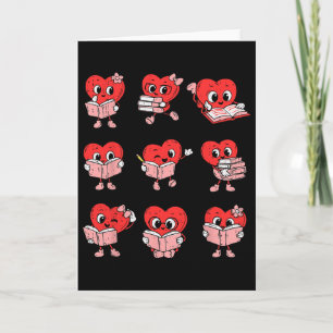 Teacher Valentines Day Reading Book Lover Bookworm Card