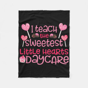 Teacher Valentines Day T Shirt Cute Daycare Teache Fleece Blanket