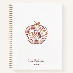 Teacher Vibes Boho Apple Personalised Appreciation Notebook