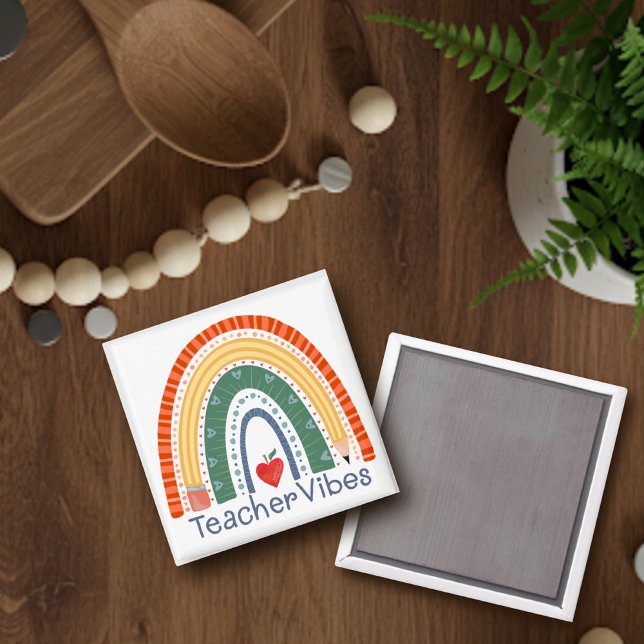 Teacher Vibes Fun Rainbow Inspirivity Magnet (Creator Uploaded)