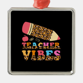 Teacher Vibes Metal Ornament