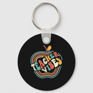 Teacher Vibes Retro First 1st Day Of School Byck T Key Ring