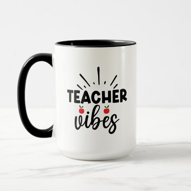 Teacher Vibes Wordart Mug (Left)