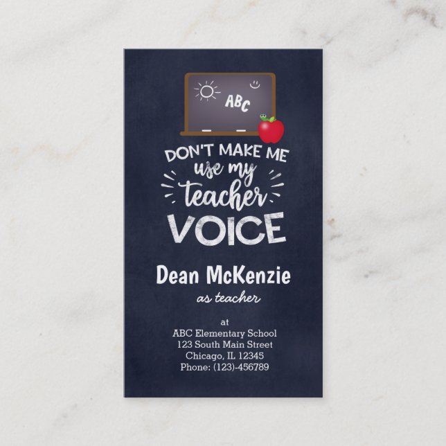 Teacher voice business card (Front)