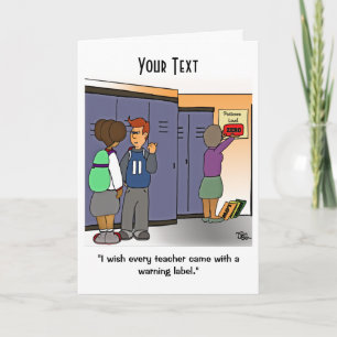 Teacher Warning Label Card