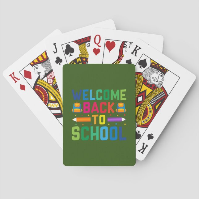 Teacher Welcome Back To School Playing Cards (Back)