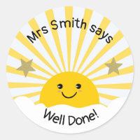 Teacher well done! classic round sticker