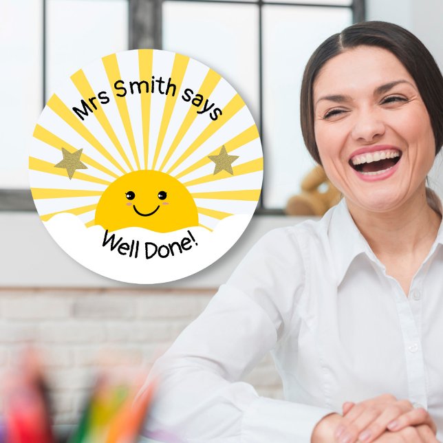 Teacher Well Done! | Classic Round Sticker  Reward (Creator Uploaded)