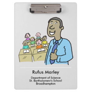 Teacher with Classroom Theme Clipboard