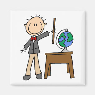 Teacher With Globe Magnet
