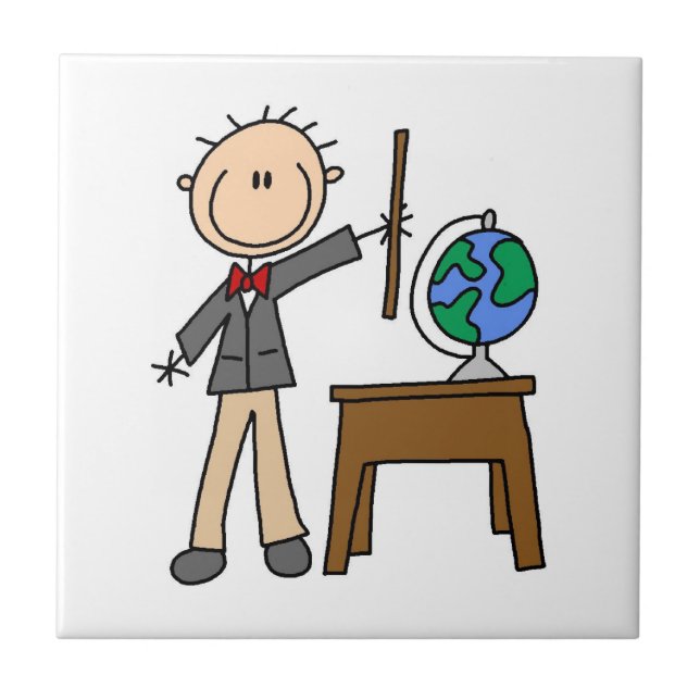 Teacher With Globe Tile (Front)