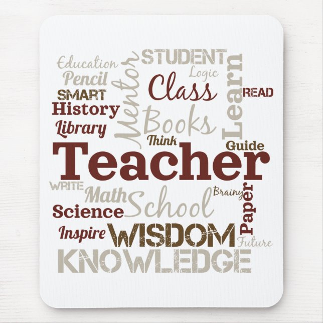 Teacher Word Cloud Mouse Pad (Front)