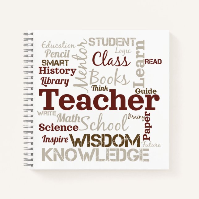 Teacher Word Cloud Notebook (Front)