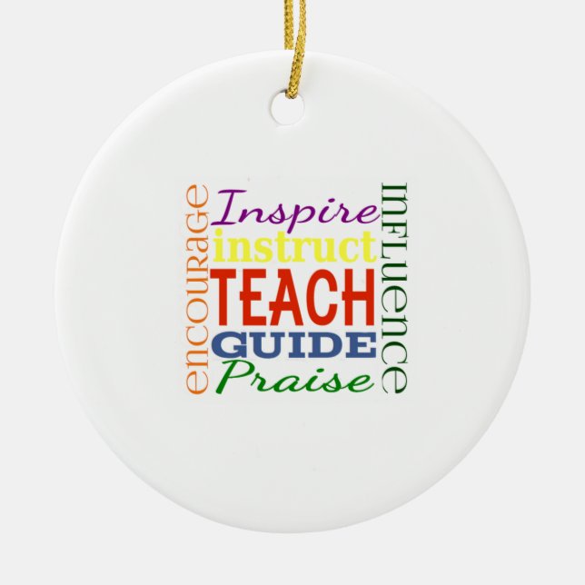 Teacher Word Picture Teachers School Kids Ceramic Ornament (Front)