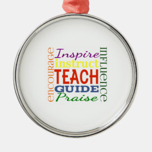 Teacher Word Picture Teachers School Kids Metal Ornament